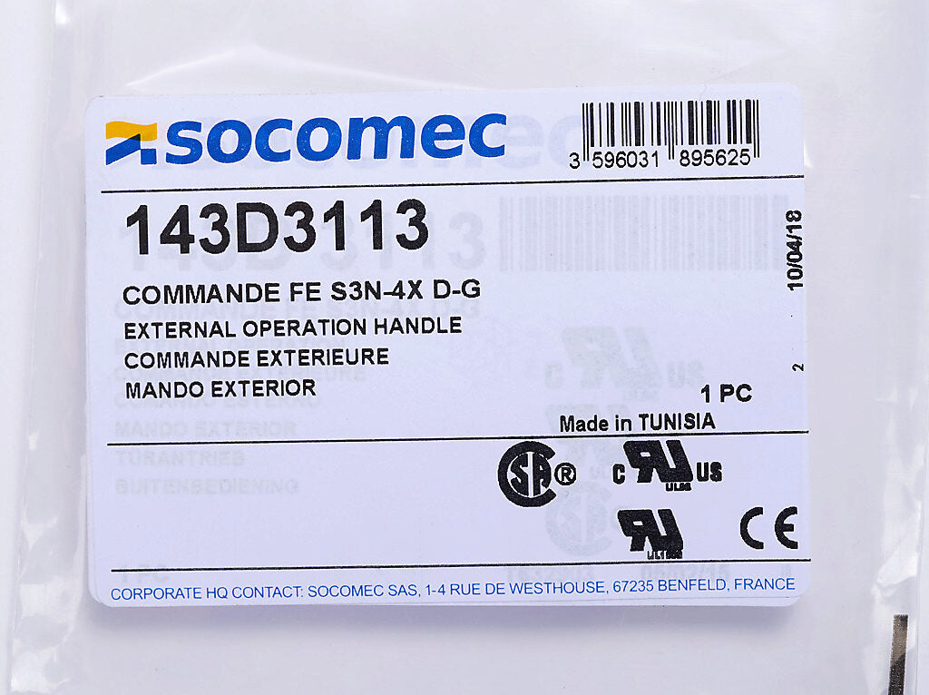 Socomec 143D3113 Switch | Handles PLP