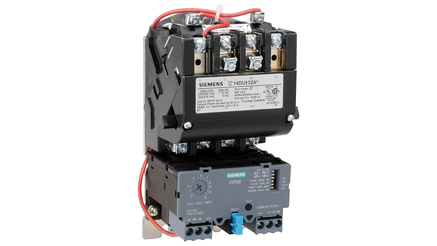 Siemens 14EUE32AA Motor Starter 3 pole 3 phase 600V 40A 220V coil Class 14