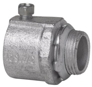 Crouse-Hinds 151P Rigid/IMC Set Screw Connector Straight Non-Insulated Malleable Iron for 3/4" Conduits