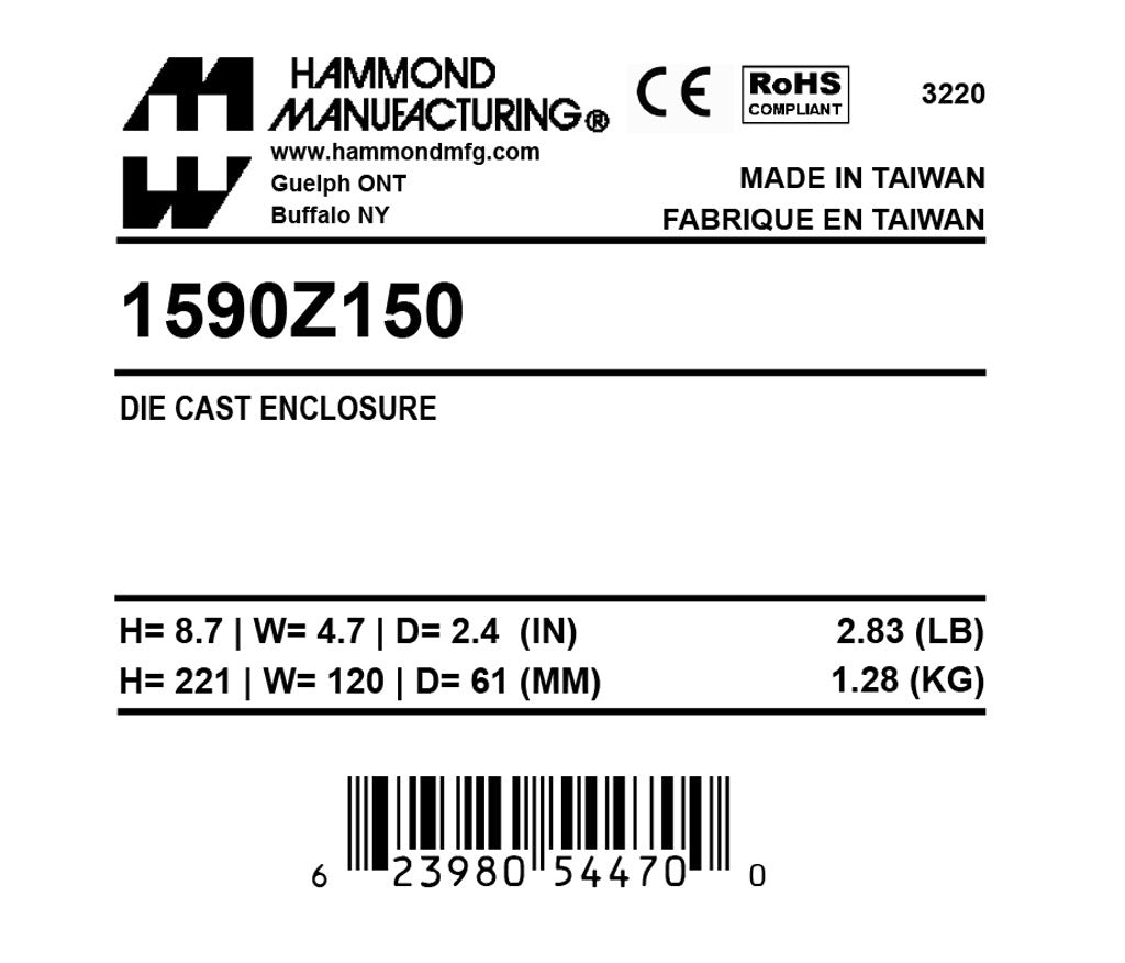 Hammond 1590Z150 Circuit Breaker Enclosure