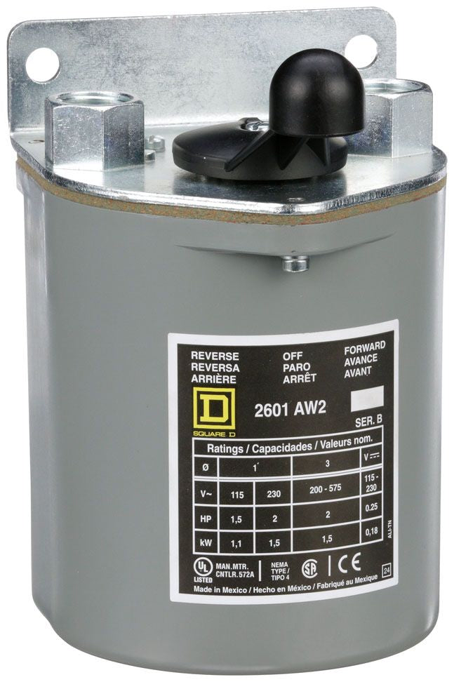 Square D 2601AW2 Drum Switch | 2 HP 230V 1-Phase 2 HP 575V Polyphase A Series
