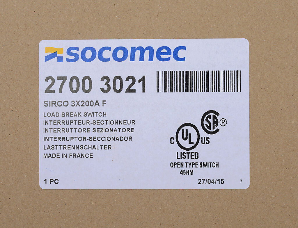 Socomec 27003021 Disconnect Switch | PLP
