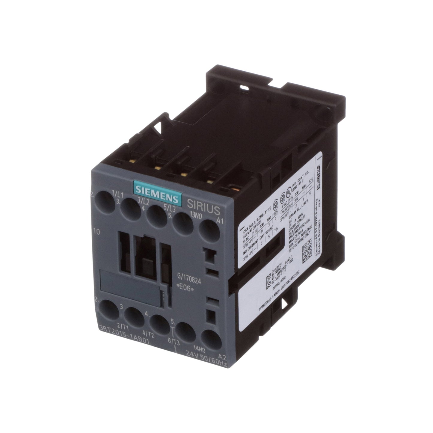 Siemens 3RT20151AB01 Contactors | 24 VAC 7 A 3 kW 400 V 3RT Series