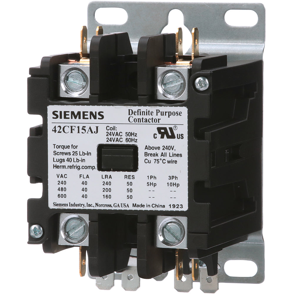 Furnas 42CF15AJ Contactor 2 pole 1 phase 600V 40A Class 42