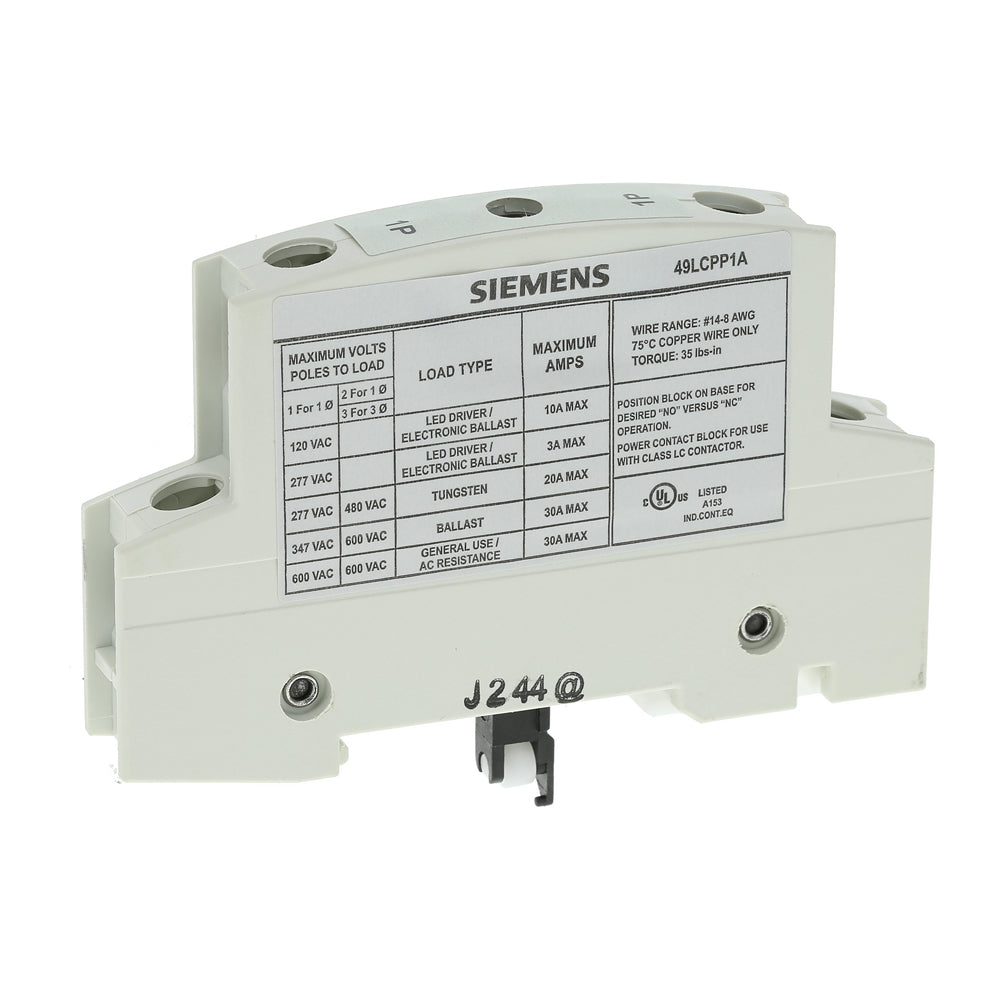 SIE 49LCPP1A SGL PWR POLE | 30A 1NO Open NEMA 1/4/4X/12