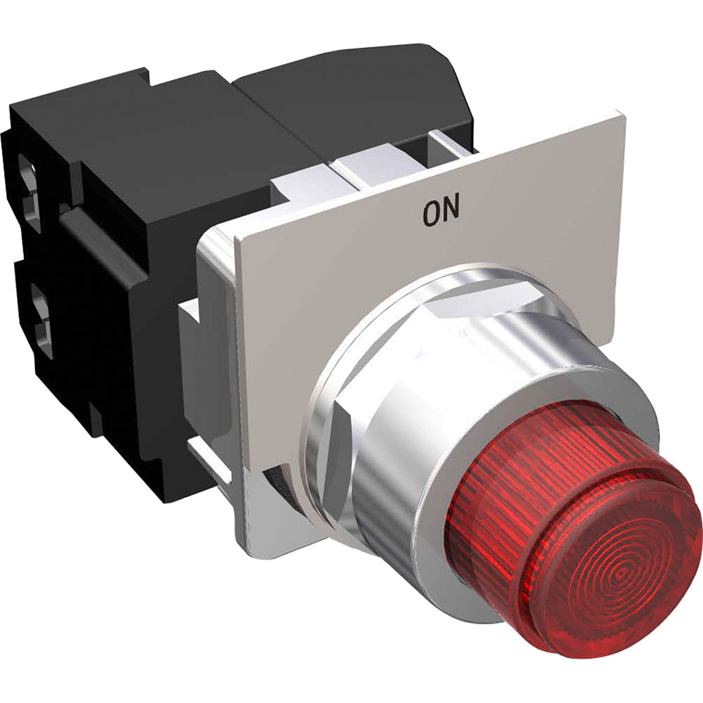 SIE 49SPLPBRF RED ON PILOT LIGHT | Push to Test NEMA 1/3/4/12 120 VAC Red Lens Round Legend on