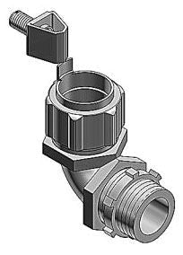 Thomas & Betts 5257GR Liquid Tight Connector Electrical Fitting 2-Inch 90-Degree Malleable Iron