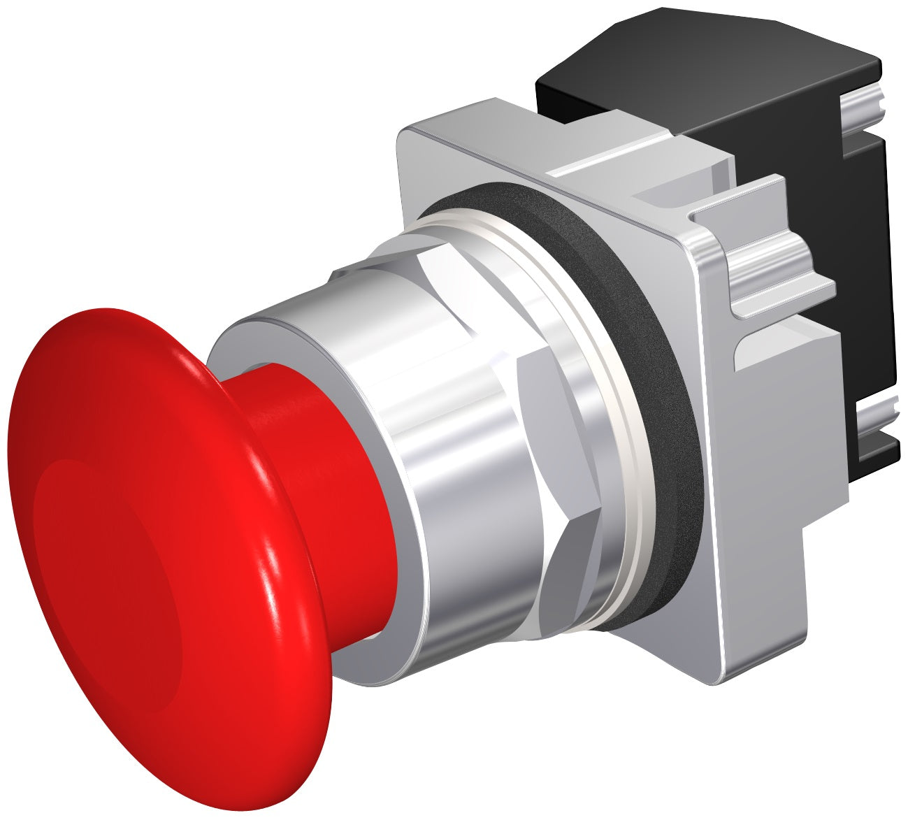SIE 52PM9W2A Non-Illuminated Push Button | 1 3/4 Inch 30mm 1NO-1NC Momentary 600VAC 10A