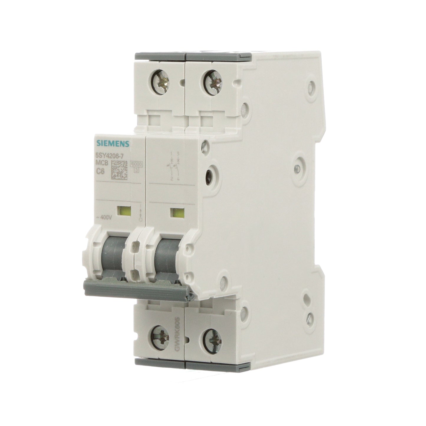 Siemens 5SY4206-7 Circuit Breaker | 400V 6A 2P 10kA@400V Feed-Thru 5SY Series