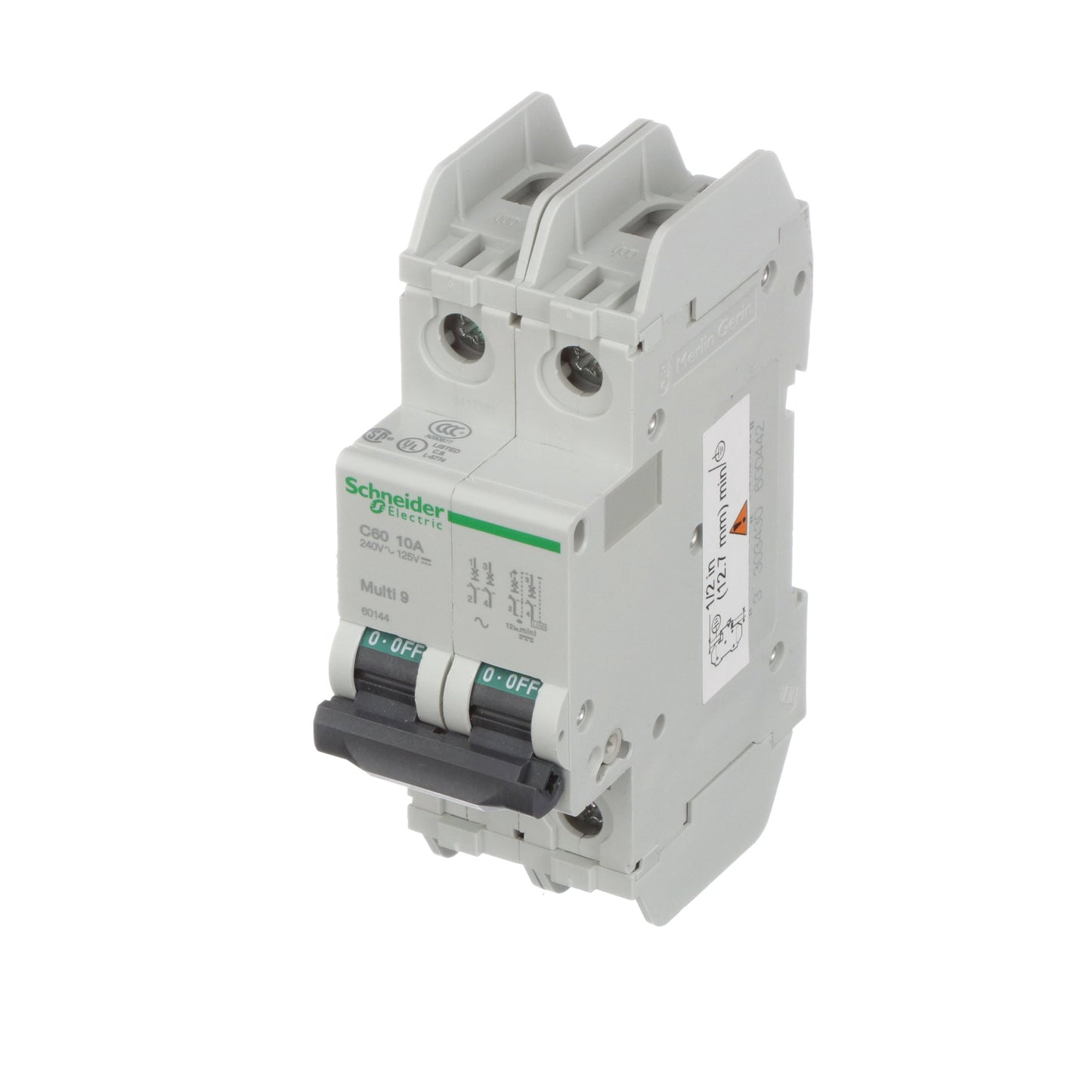 ABB 60144 Circuit Breaker | 240/415/440 VAC/125 VDC 10A 2P 10kA@240V Feed-Thru C60
