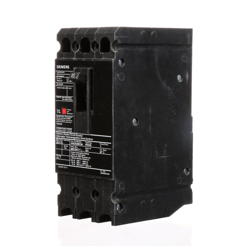 HHED63B015AL - SIemens Feed-Thru 15 Amp 3 Pole Circuit Breaker - Essential Electric Supply
