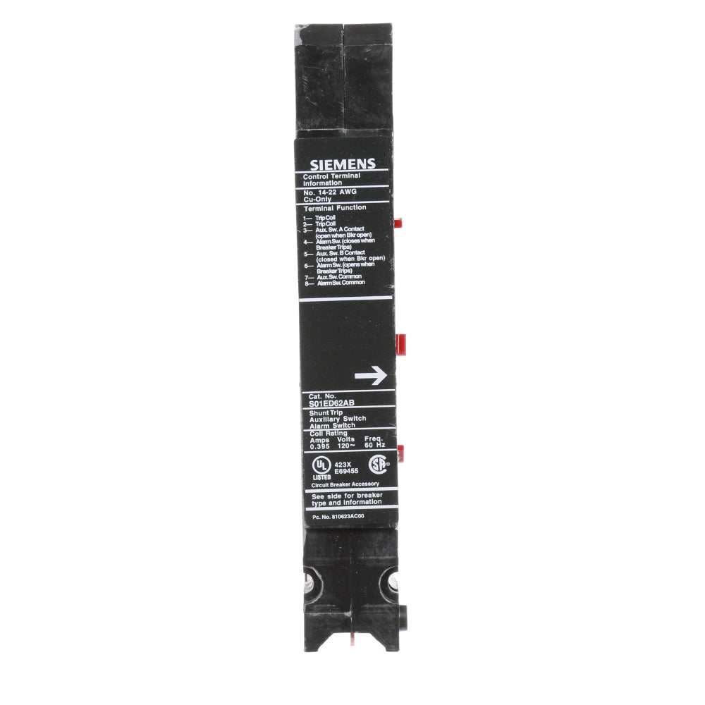 S01ED62AB Siemens Circuit Breaker Shunt Trips 110/120VAC - Essential Electric Supply