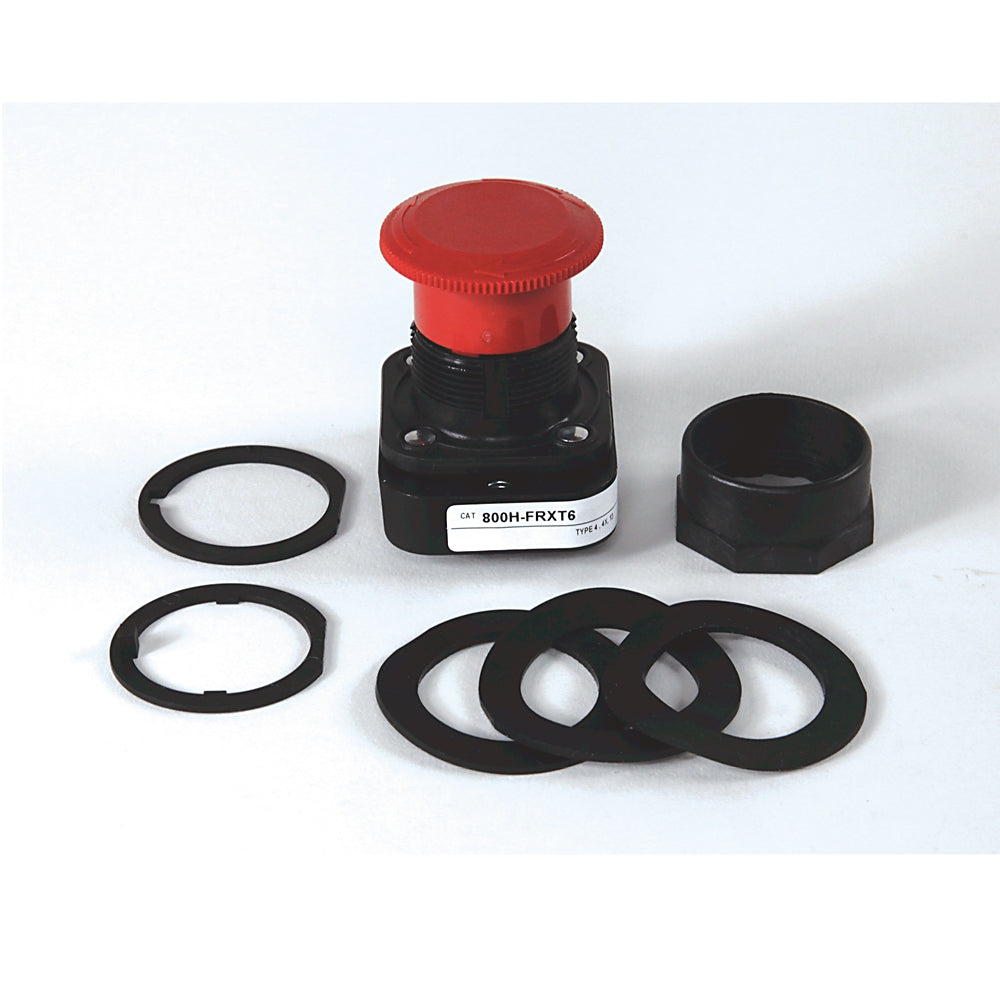 Allen-Bradley 800H-FRXT6A5 Automation Switch | 30mm Maintained Push-Pull/Twist Mechanism Red Mushroom Head 800H