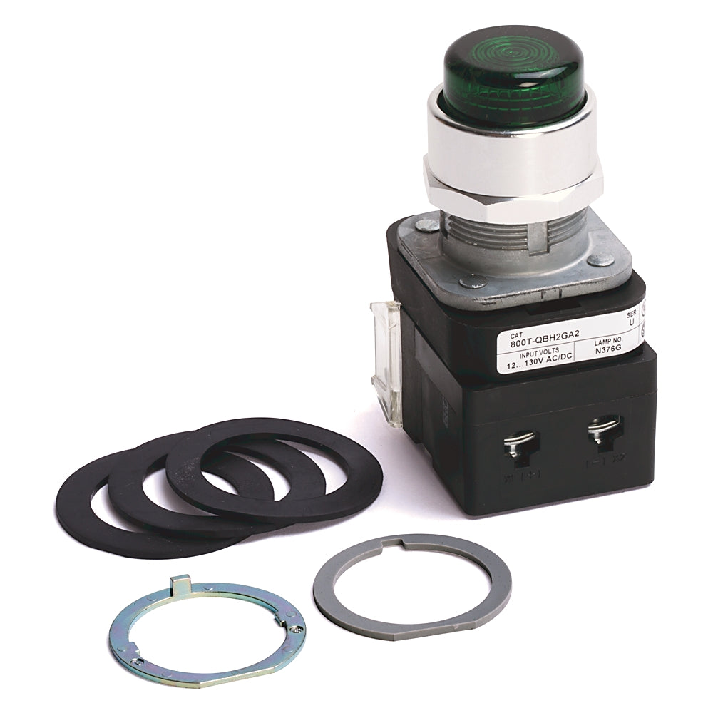 Allen-Bradley 800T-QBH2G Automation | 30mm Momentary Push Button Full Voltage LED Green 1NO/1NC