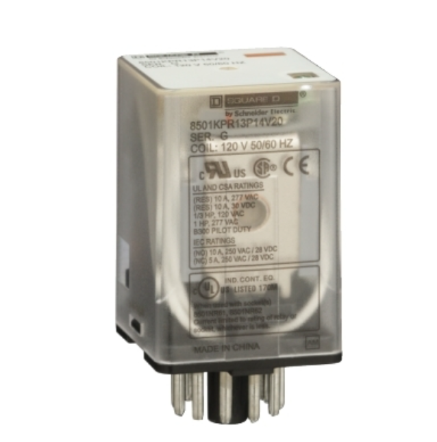 Schneider Electric 8501KPR13P14V20 Relay | 3PDT 120VAC Coil 11-Pin KP Series