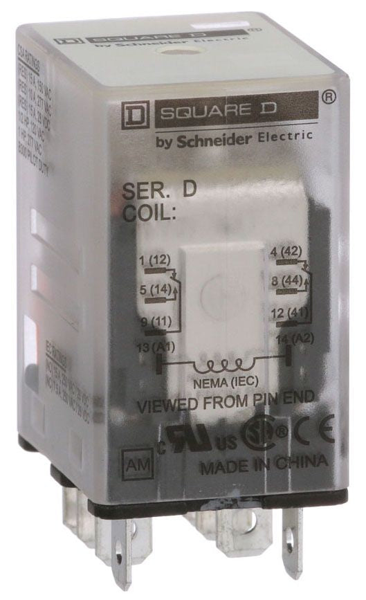 Schneider Electric 8501RSD42V53 Fuse Part And Accessory | 24 VDC Coil 8-Blade DPDT Type R