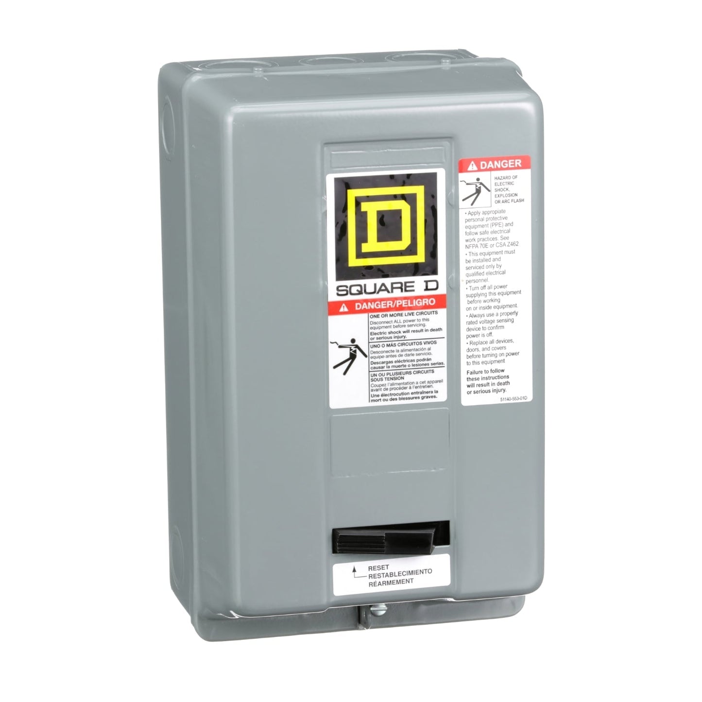 Square D 8536SCG3V02H30S Motor Starter 3 pole 3 phase 600V 27A 110V coil Class 8536
