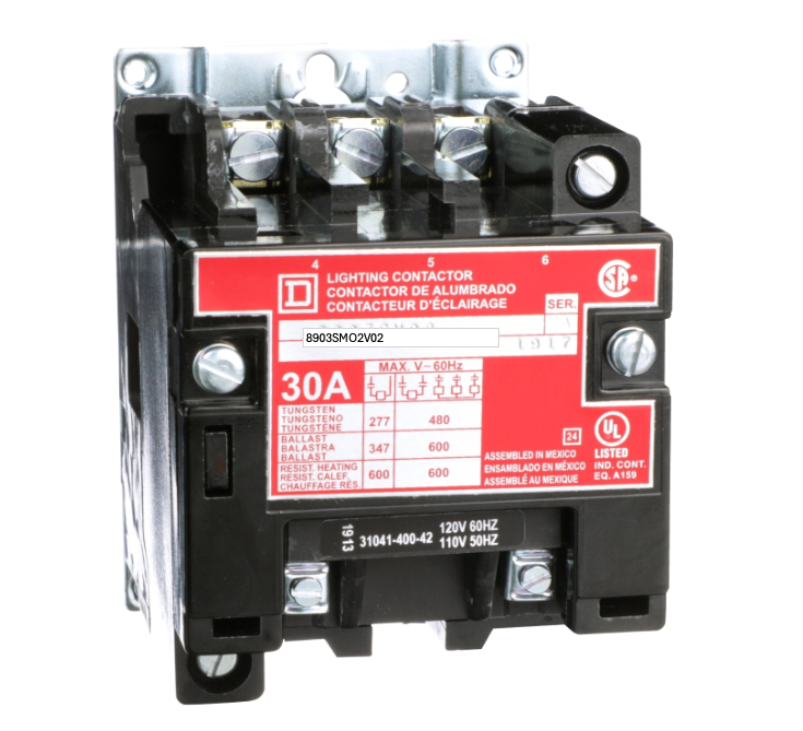 8903SMO2V02 Square D Class 8903 Contactor 3 pole 3 phase 30A - Essential Electric Supply