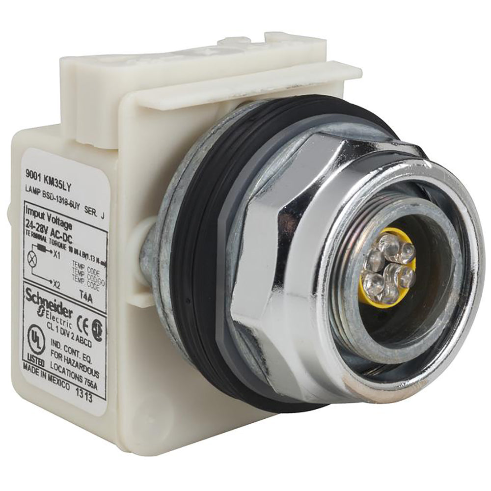 Square D 9001KP5 Pilot Light Transformer 30mm 380/400VAC Metal Bezel NEMA 4/13 Harmony 9001K