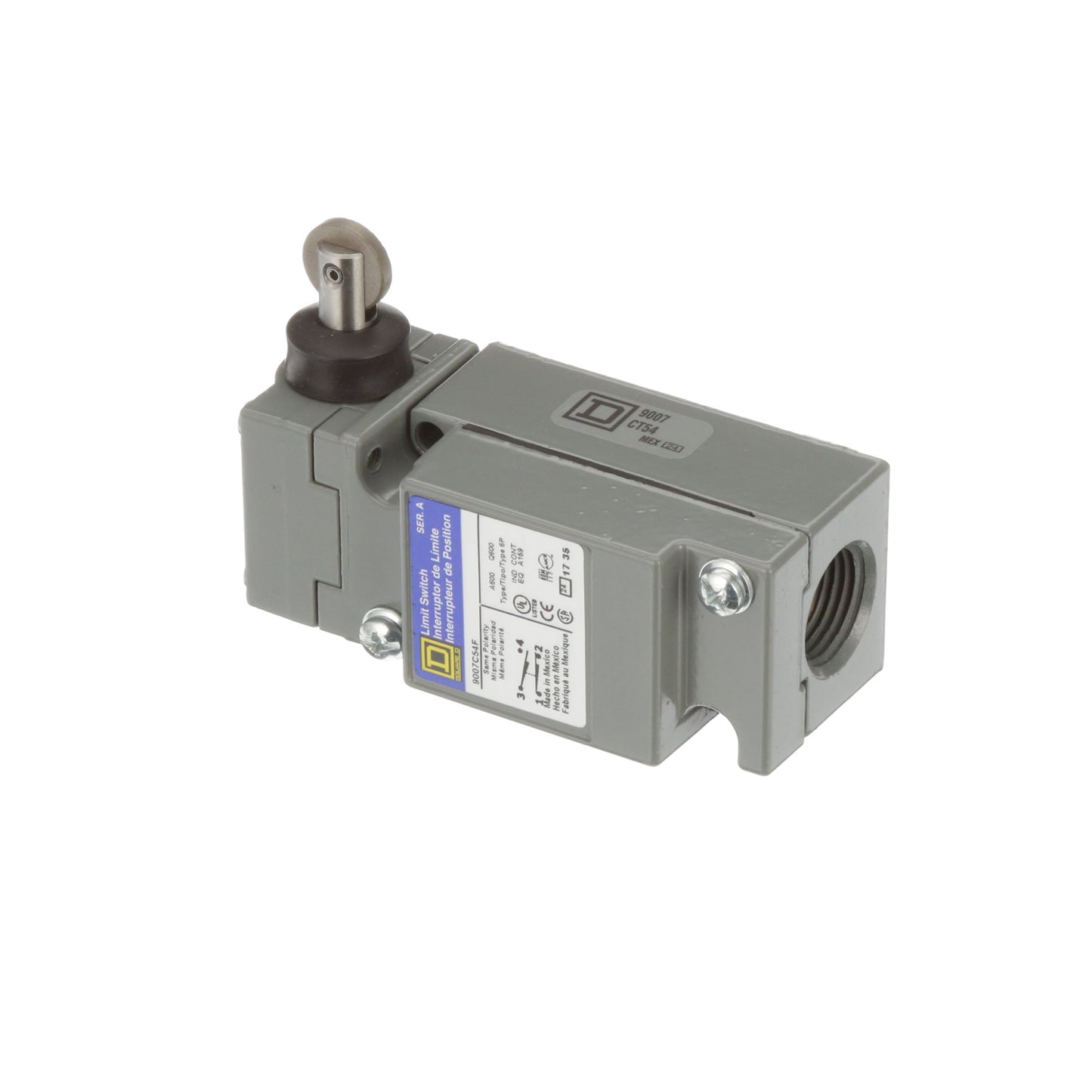 Telemecanique 9007C54F Limit Switch 600V 10A Spring Return Roller Plunger 9007C