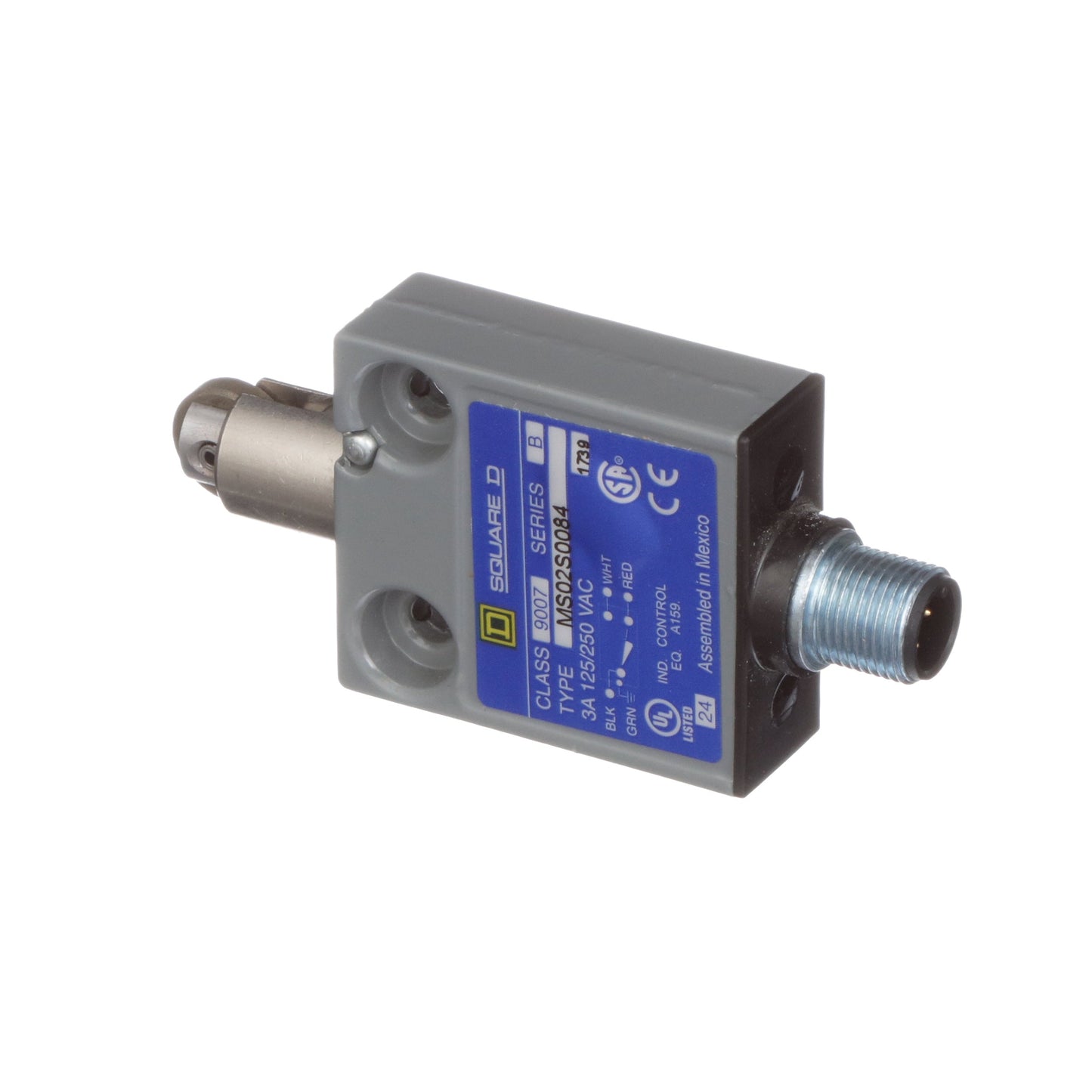 Telemecanique 9007MS02S0084 Limit Switch SPDT 10A Parallel Roller Plunger 9007MS/ML