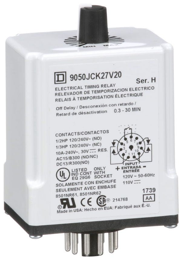 Square D 9050JCK27V20 Timers | 240V AC 120V AC/110V DC 10A Harmony 9050 JCK