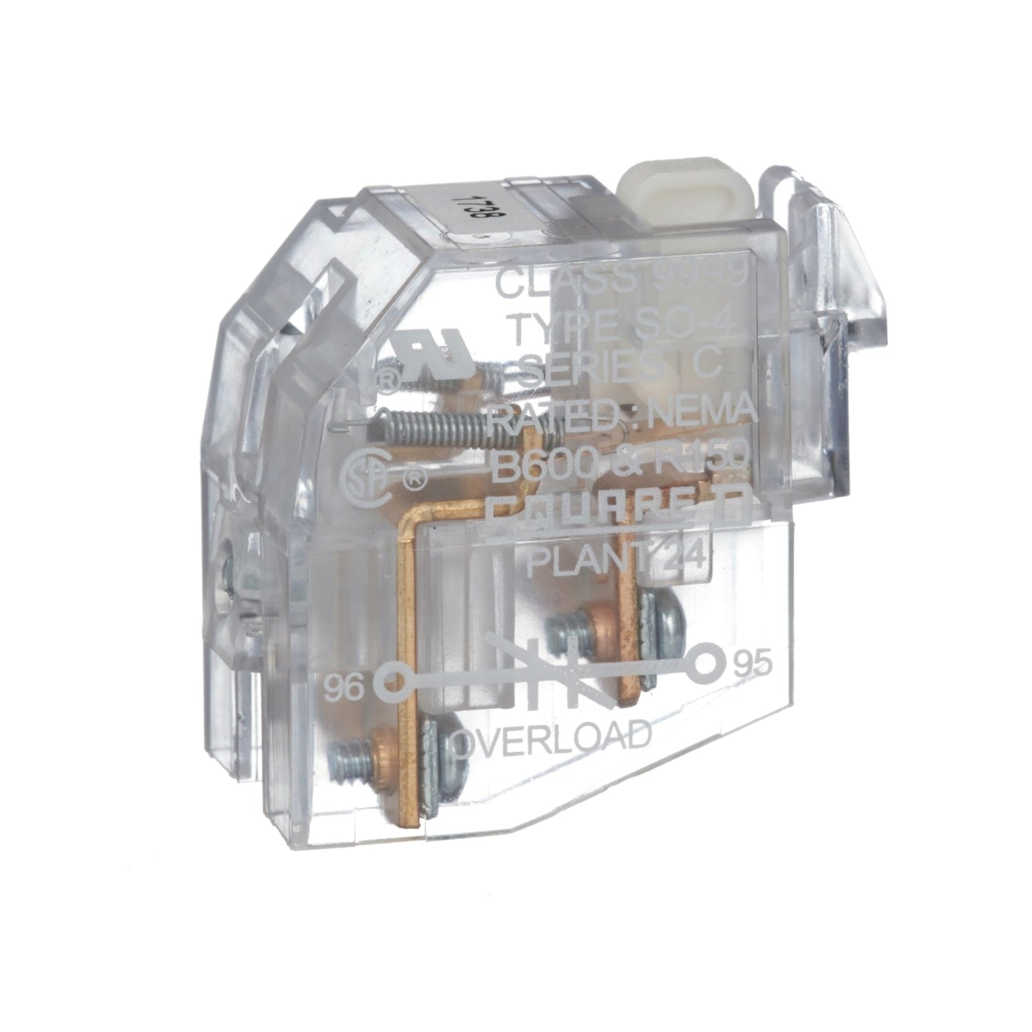 Square D 9999SO4 Contactor And Motor Starter Auxiliary | 600 AC 1NO Class 9999
