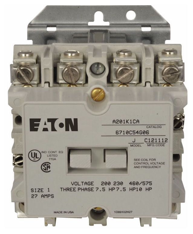 Cutler-Hammer A201KCEA Contactor 3-Pole Size 2 1/2 SPL A201