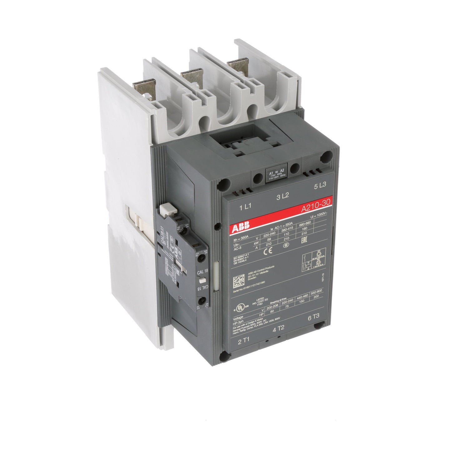 ABB A210-30-11-84 Contactor | 3P 3PH 600V 192A 110V Coil A-Line