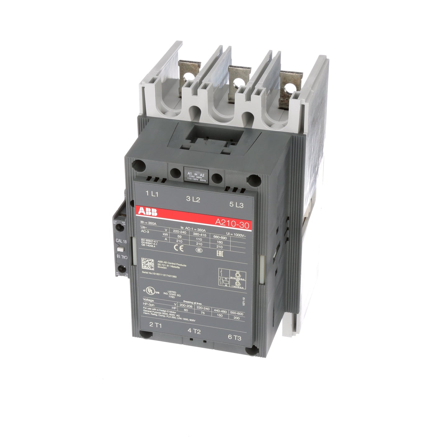 ABB A210-30-11-84 Contactor | 3P 3PH 600V 192A 110V Coil A-Line