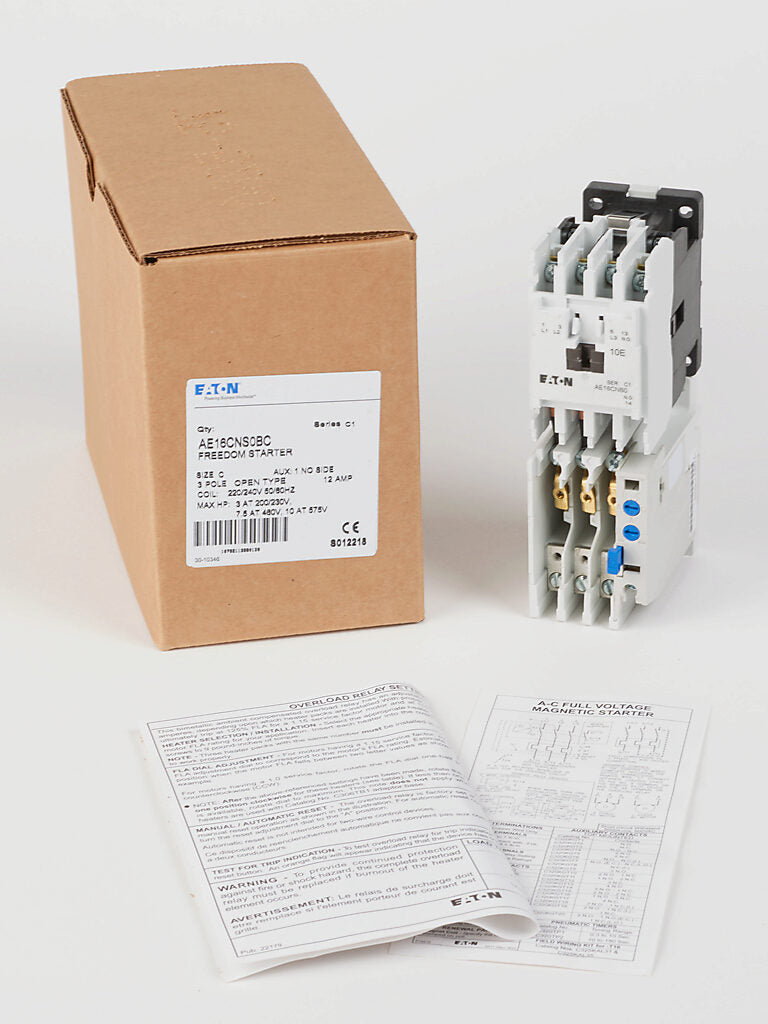 Cutler Hammer AE16CNS0BC Motor Starter | 3P 3PH 600V 12A 220V Coil
