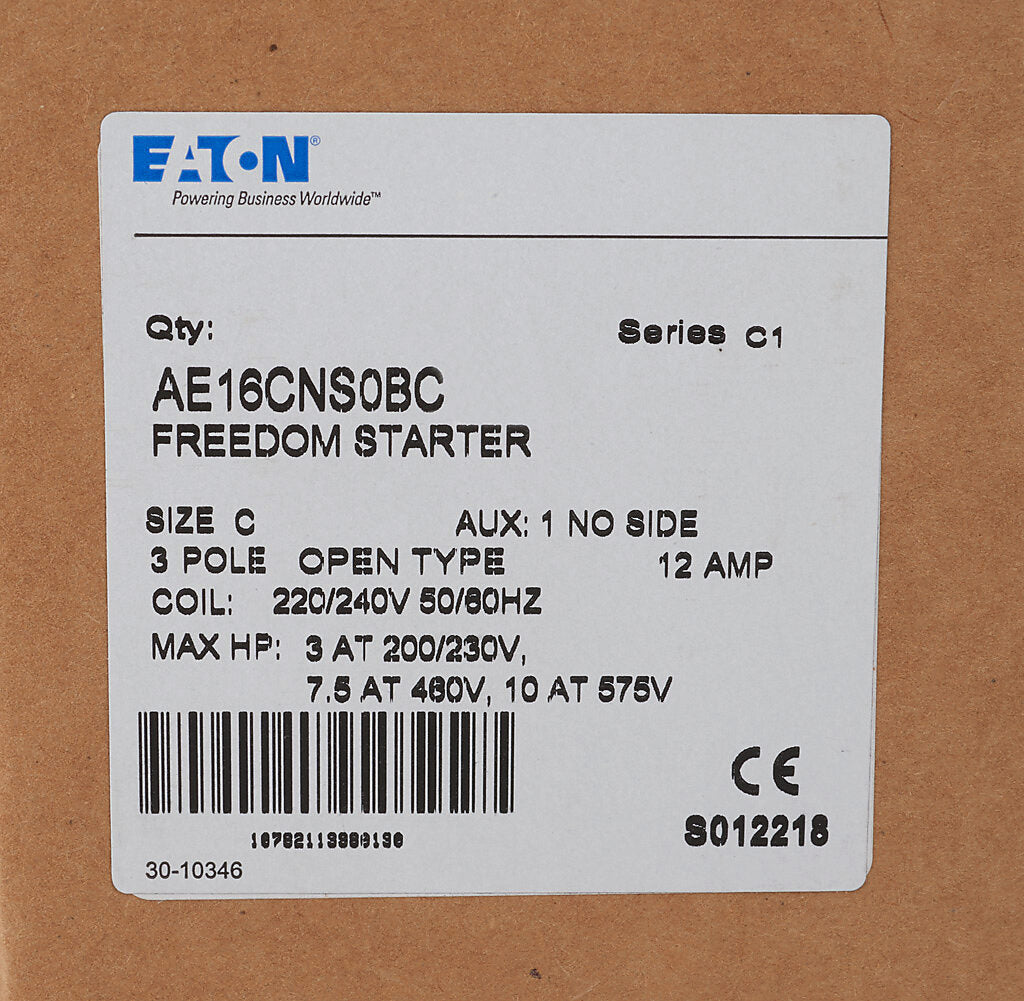 Cutler Hammer AE16CNS0BC Motor Starter | 3P 3PH 600V 12A 220V Coil