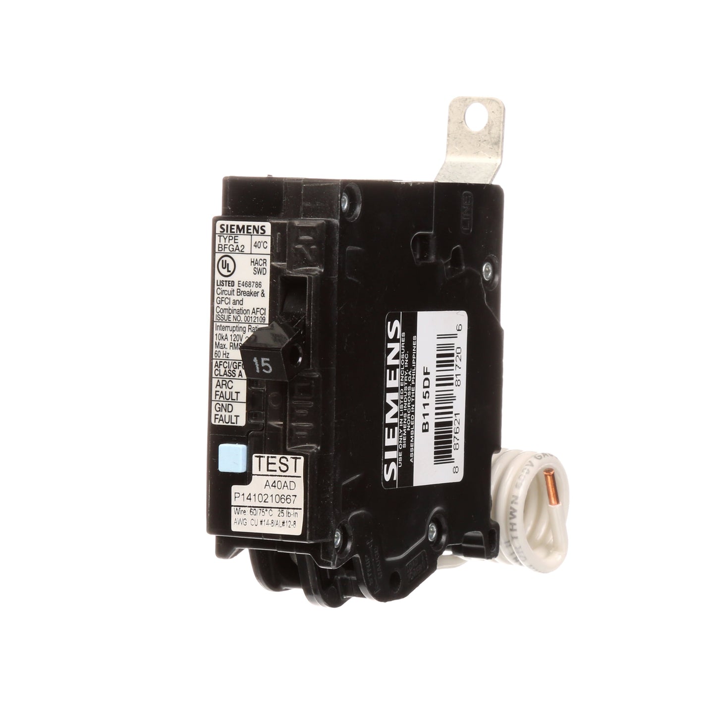 Siemens B115DF Circuit Breaker | BL Series BDF 120V 15A