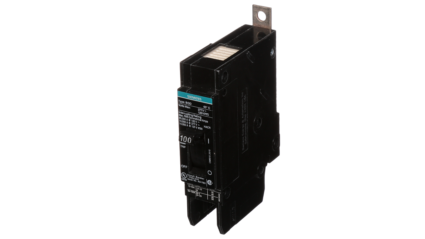 Siemens BQD1100 Circuit Breaker | 277V 100A 1P 14kA@277V Bolt-On BQD Series