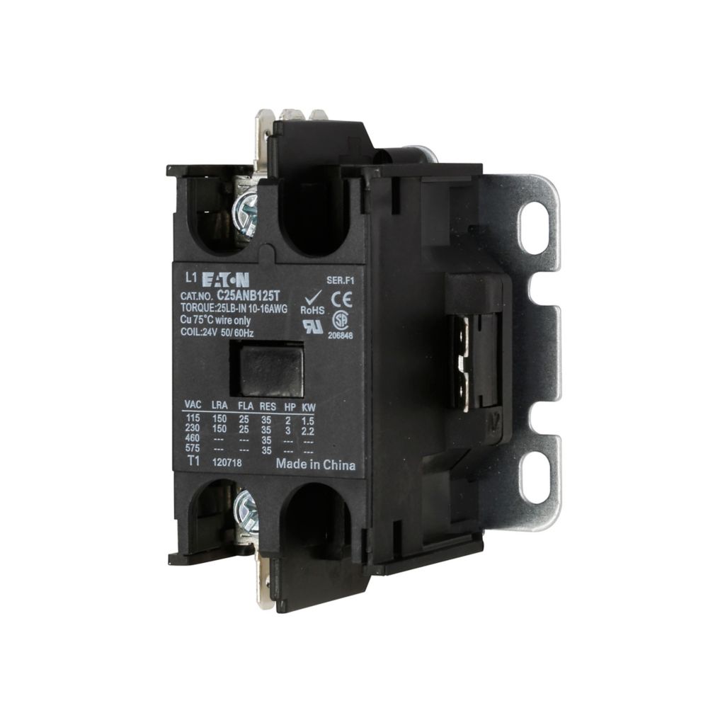 Eaton C25ANB140T Contactor | 1P 1Ph 40A 24V coil