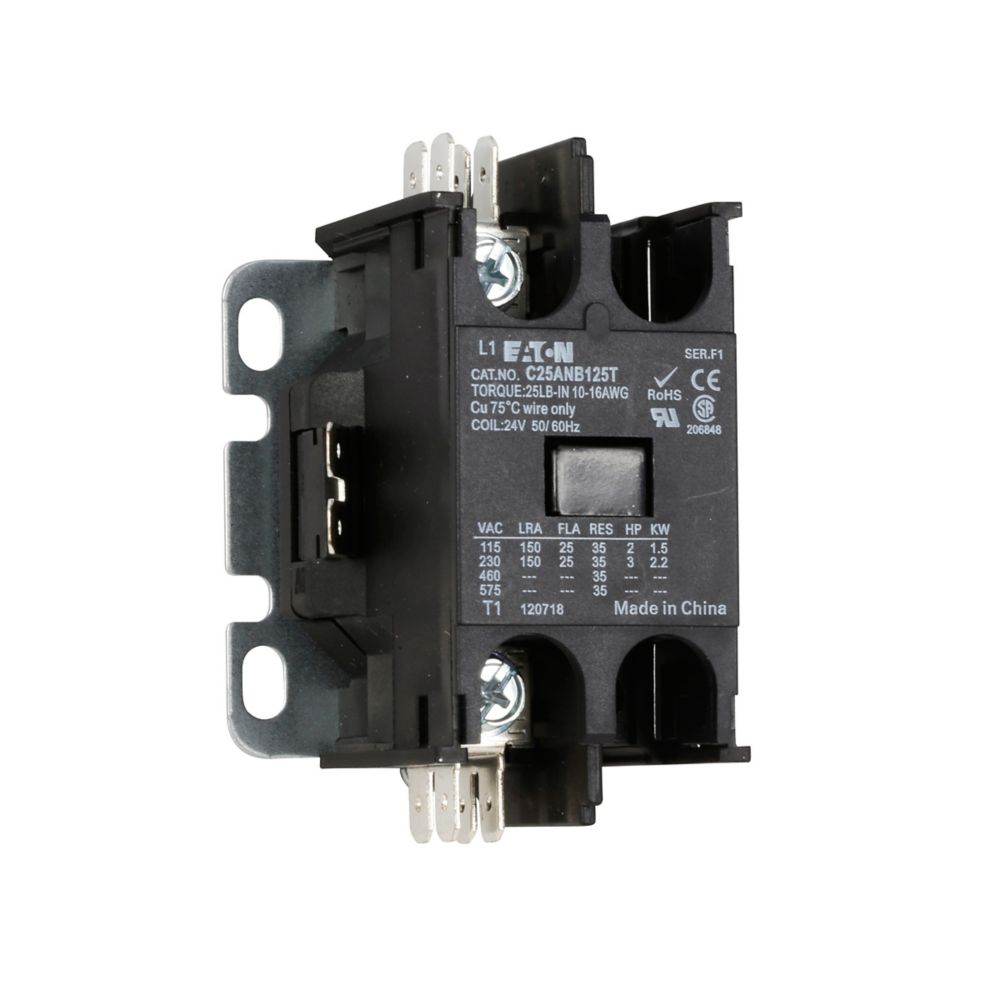 Eaton C25ANB140T Contactor | 1P 1Ph 40A 24V coil