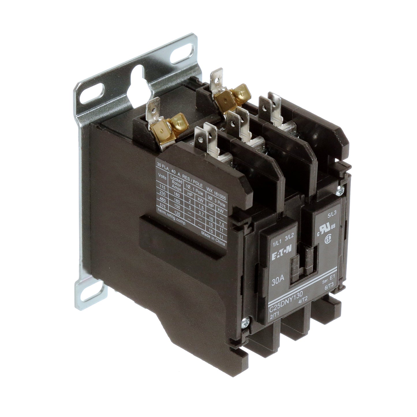 Eaton C25DNY130 Contactor 3P 3Ph 30A 600V 208V Coil C25 Series