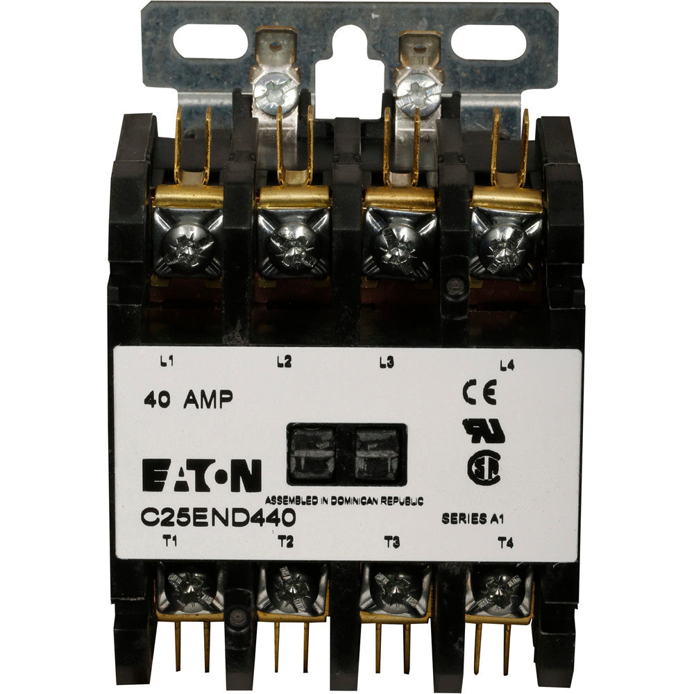 Cutler Hammer C25END440B Contactor | 600V 3P 40A 4P 208V Coil C25 Series