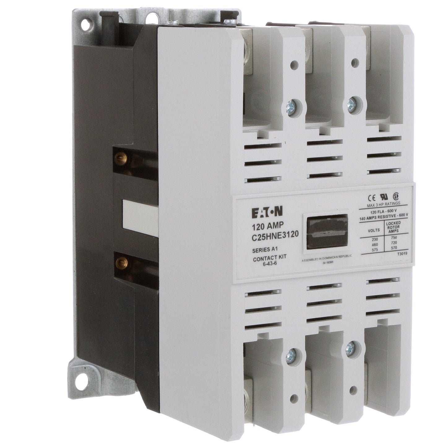 Eaton C25HNE3120A Contactor | 3P 3PH 600V 120A 110V Coil C25 Series