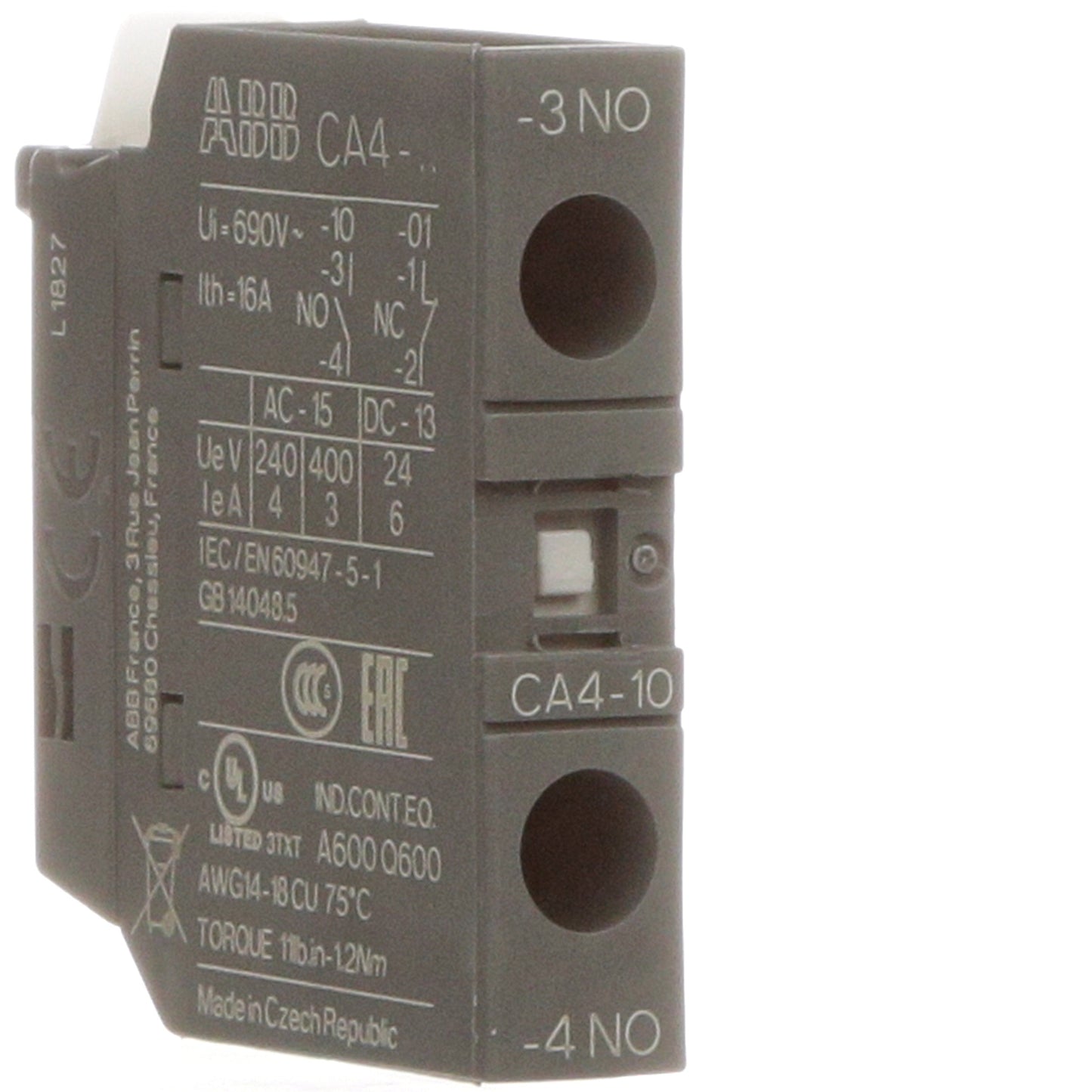 ABB CA4-10 Contactor And Motor Starter Auxiliary | 50/60 Hz Motor Control