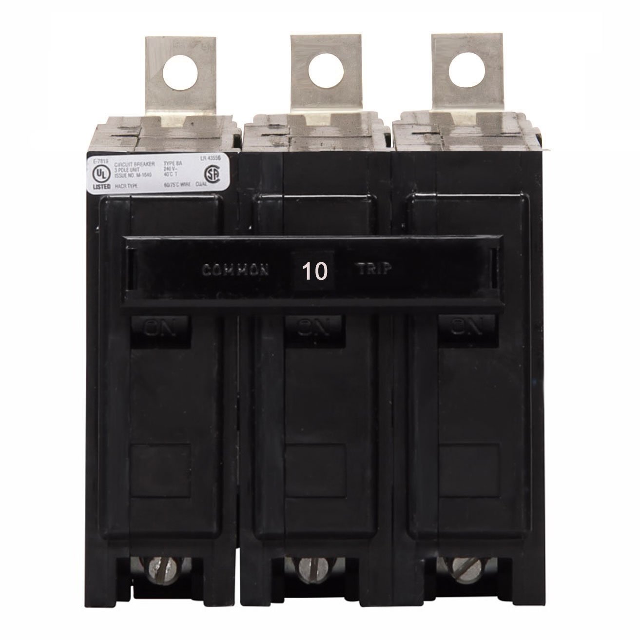 Eaton BAB3010H Circuit Breaker | 240V 10A 3P 10kA@240V Bolt-On QUICKLAG