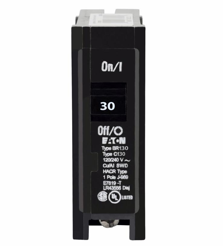 Eaton BR130 Circuit Breaker | 7V 30A 1P 10kA@120V Plug-In BR Series