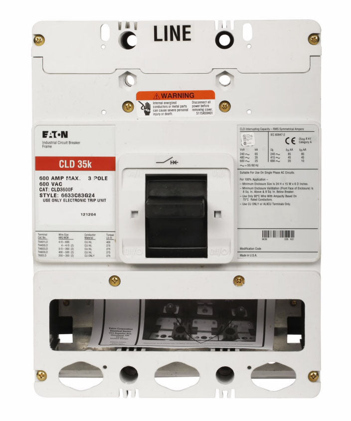 Eaton CLDC3600F Circuit Breaker | Series C CLDC 600V 600A