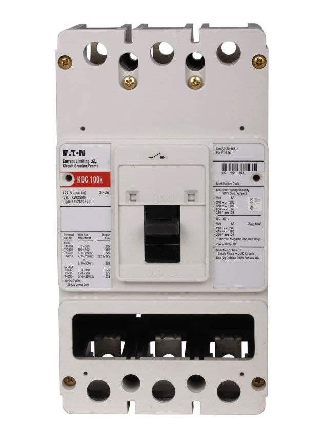 Cutler Hammer, Eaton, Westinghouse KDC3300W Circuit Breaker | Series C KDC 600V 300A