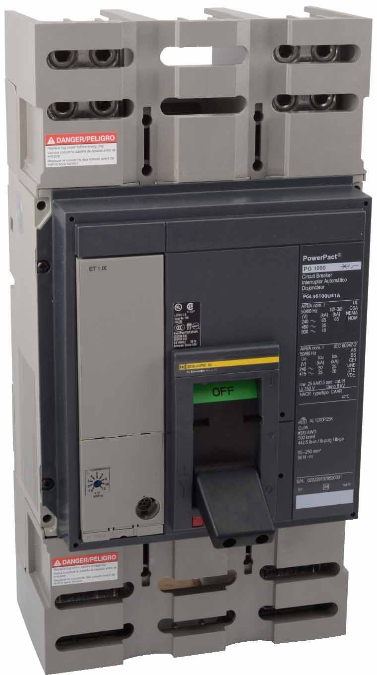 Square D PGL36100U41A Circuit Breaker | Powerpact PGL 600V 1000A
