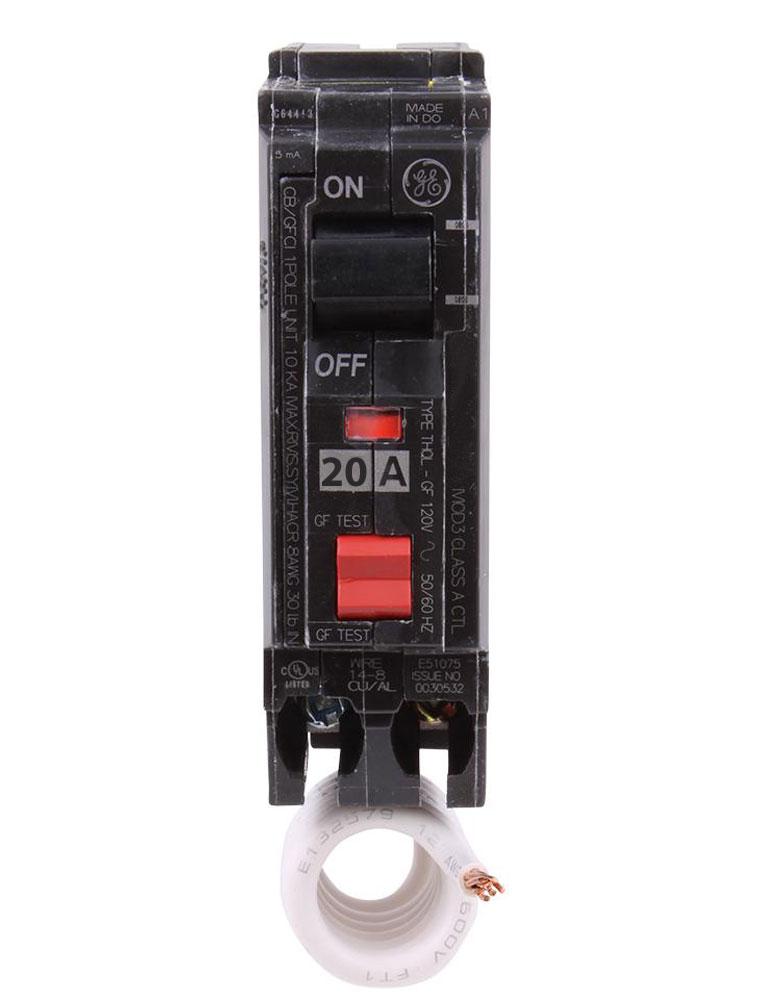 General Electric THQL1120GFT Circuit Breaker | 120V 20A 1P 10kA@120V Q-Line