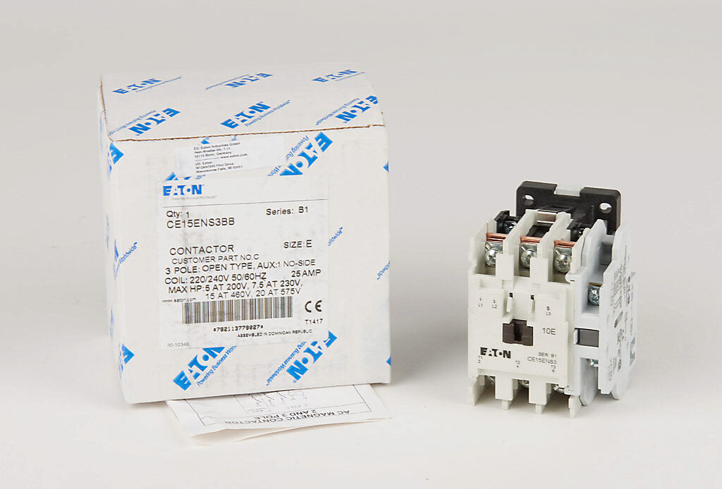 Cutler Hammer CE15ENS3BB Contactor 3 pole 3 phase 600V 25A 220V coil