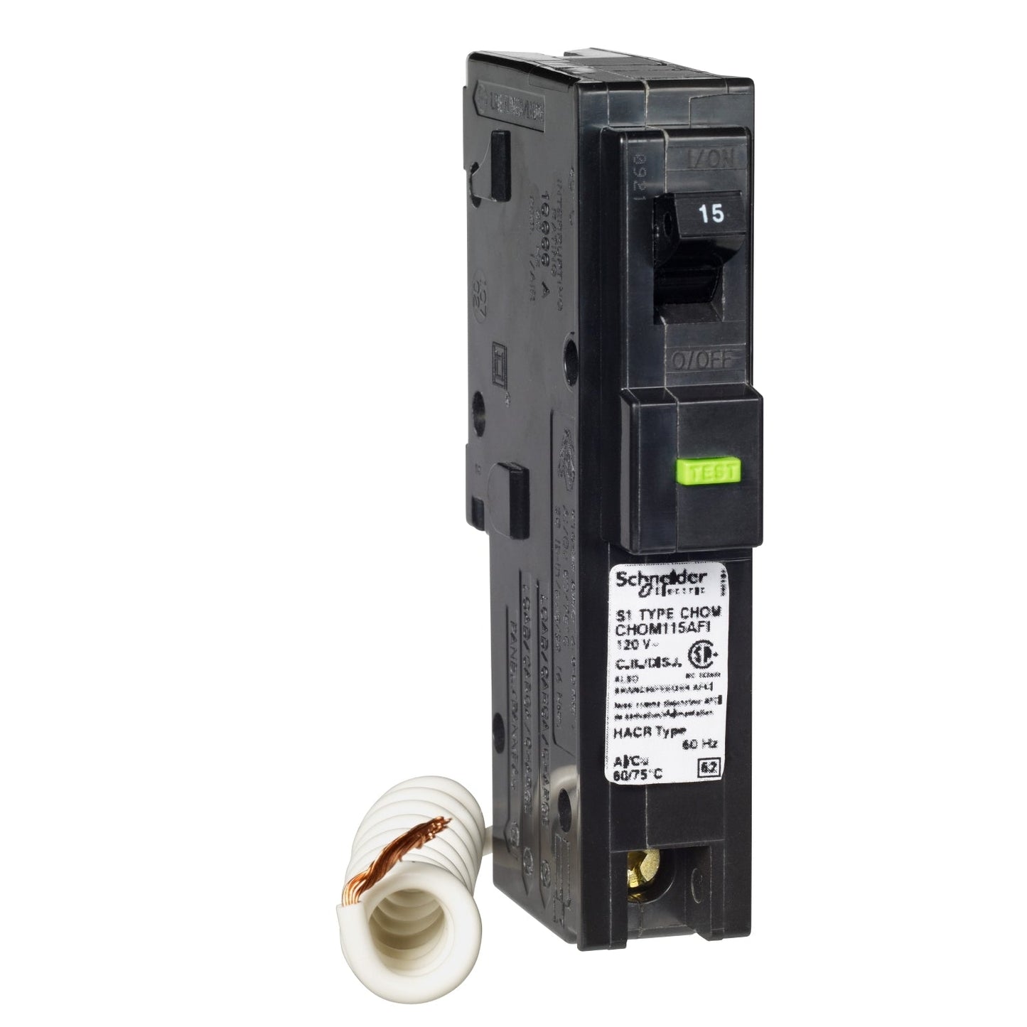 CHOM115AFI - Schneider Electric Plug-In 120V 15A 1 pole circuit breaker 10kA@120V - Essential Electric Supply