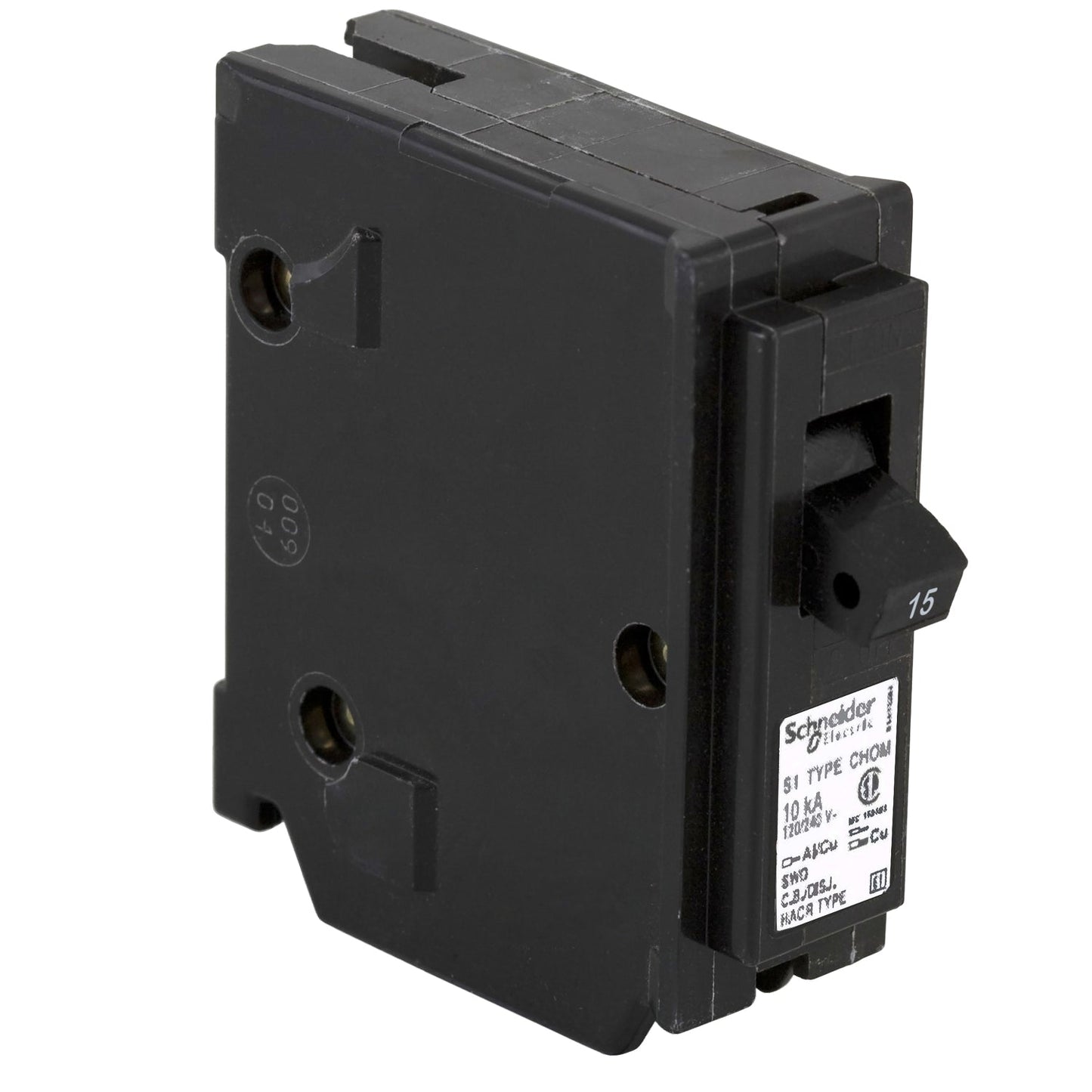 CHOM115CP - Schneider Electric Plug-In 240V 15A 1 pole circuit breaker 10kA@120V - Essential Electric Supply