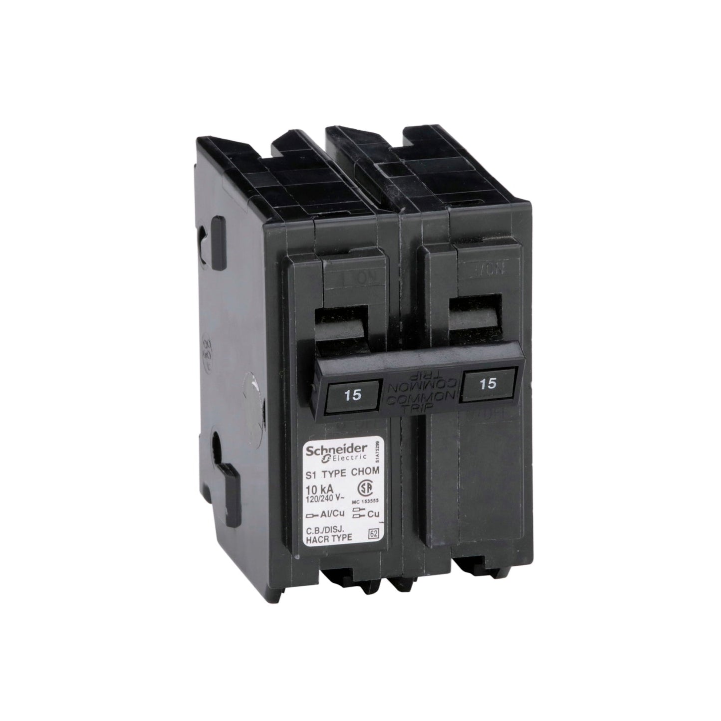 CHOM215 - Schneider Electric Plug-In 240V 15A 2 pole circuit breaker 10kA@240V - Essential Electric Supply